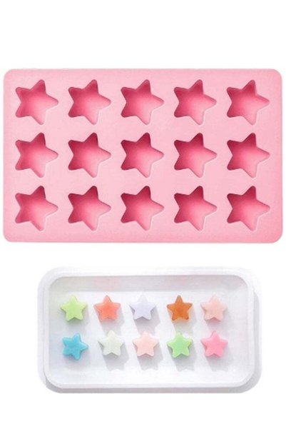 Generic Cute Star Silicone Ice Cube Molds, Non-Stick Easy Release Ice Cube Tr...