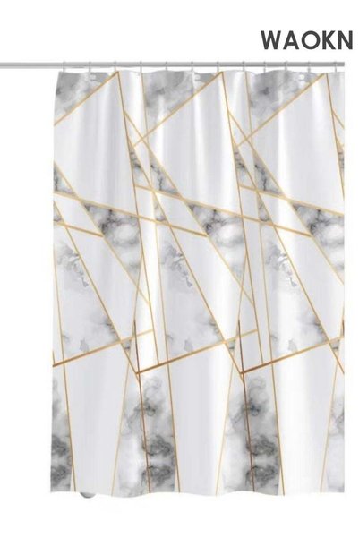 Generic Marbled Shower Curtain Liner 180 x 180 cm,Waterproof Abstract Modern ...