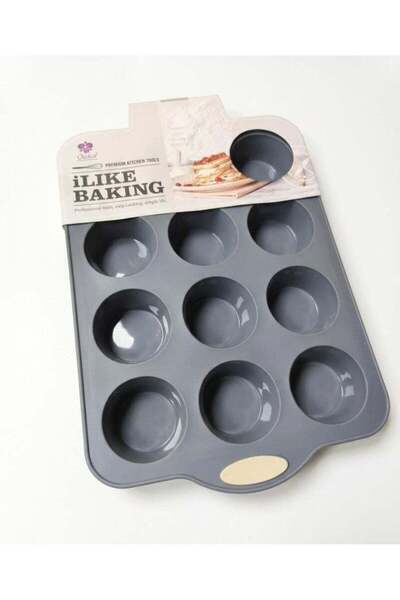 Generic ORCHID Silicon 12 Muffins Cake Pan Heat Proof, Oven proof , Easy release