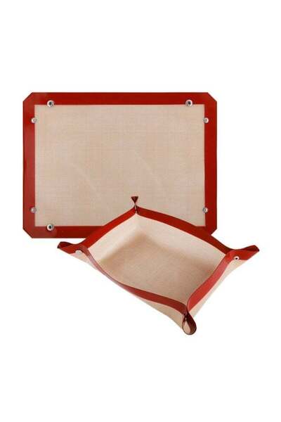 Generic Silicone Fiber Baking Mat with Buckle,2 Size, No Leak & Non Stick, Co...