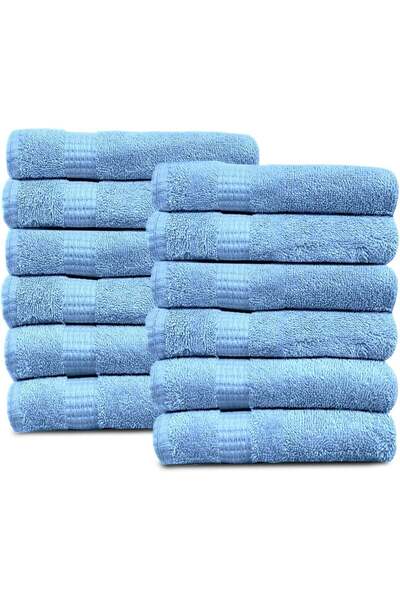 Generic Lavish Touch Face Towels Set of 12 | 100% Ring Spun Combed Cotton, So...