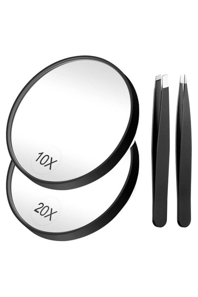 Generic Mirror, 3.5 Inch 20X Mirror & 10X Magnifier Mirrors with 2 Suction Cu...
