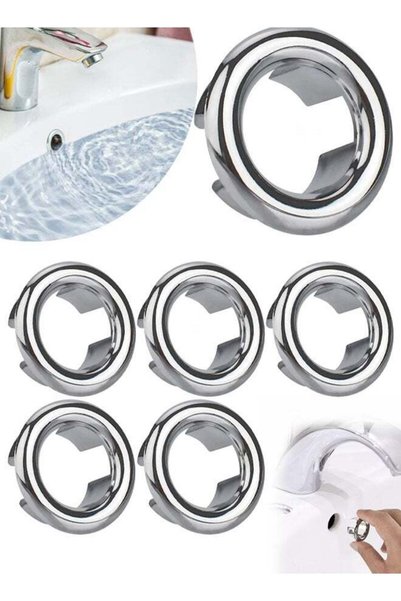 Generic 6 PCS Overflow Sink Hole Cover Kitchen Sink Overflow Cover Bathroom B...