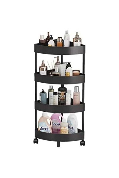 Generic 4-Tier Rolling Corner Storage Shelf, Mobile Bathroom Organiser Cart, ...