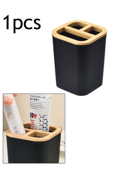 Generic 1PCS Bamboo Toothbrush Holder for Bathrooms, 3 Slots Toothbrush and T...