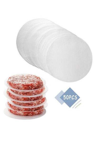 Generic 50pcs Burger Patty Paper Rounds for 4/4.5 Inch Burger Press Baking Pa...