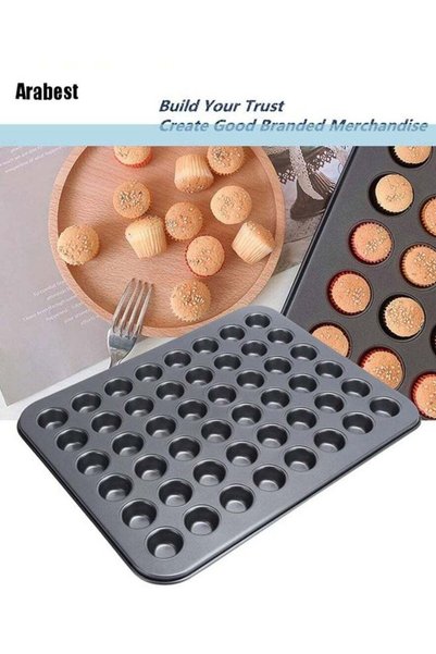 Generic 48 Cup Mini Cupcake Pans Non Stick Mini 48 Cups Muffin Baking Pan Rou...
