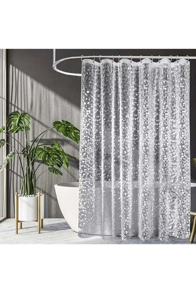 Generic Bathroom Translucent Shower Curtain Waterproof Shower Curtain