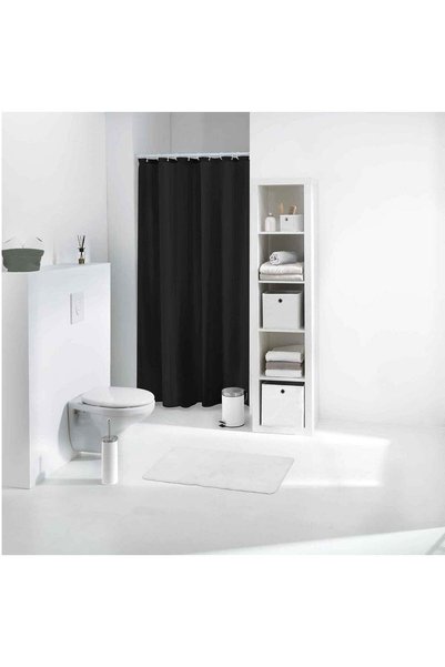 Generic Douceur d'Intérieur PEVA Shower Curtain 180 x 200 cm, pewter, Black