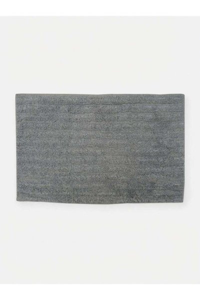 Generic 50 x 80 cm 100% Pure Cotton Silver Stripes Tufted Cotton Bathmat with...