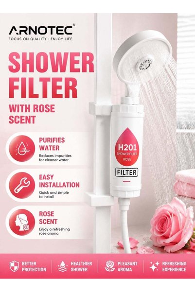 Generic Rose Aroma Vitamin C Shower Filter, 6 Stage Shower Water Filter For C...