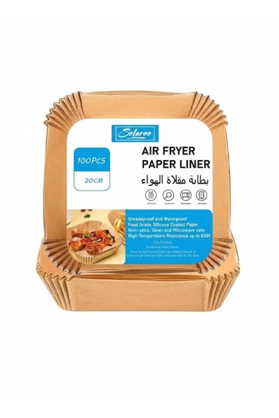 Generic 100pcs Square Air Fryer Paper Liners – 20cm Non-Stick Disposable Parc...