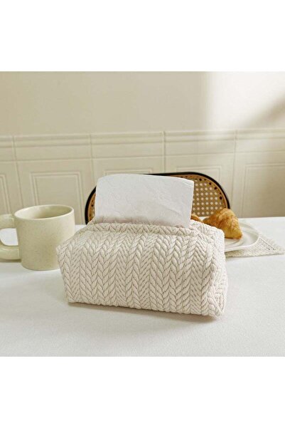 Generic Nordic Ins Wheat Ear Texture Paper Box Cream Fabric Tissue Box Car Ti...