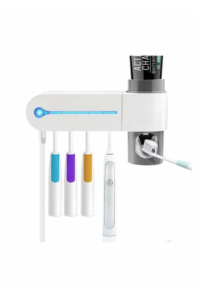 Generic UV Toothbrush Holder, Wall-Mounted Automatic Toothpaste Dispenser Set...