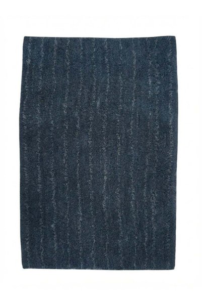 Generic 50 x 80 cm Navy Blue Lines Tufted Cotton Bathmat Delivering Blanket S...