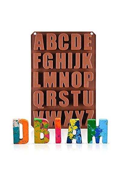 Generic 26 Cavities Large Letter Molds Silicone Alphabet Mold for Crayon, Res...