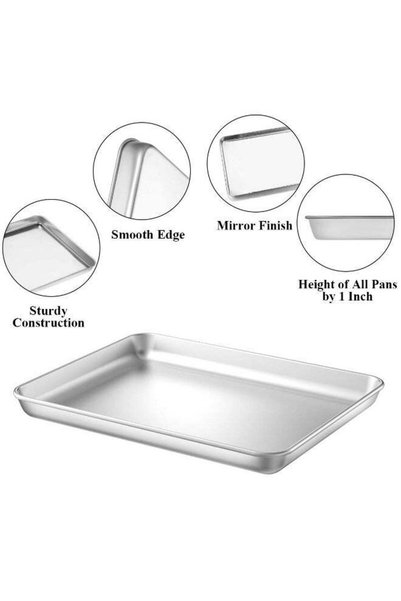 Generic Baking Sheet with Rack Set [2 Pans + 2 Racks], Stainless Steel Cookie...