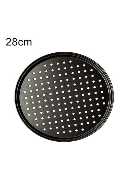 Generic Stainless Steel Non-Stick Pizza Baking Pan Black 28cm