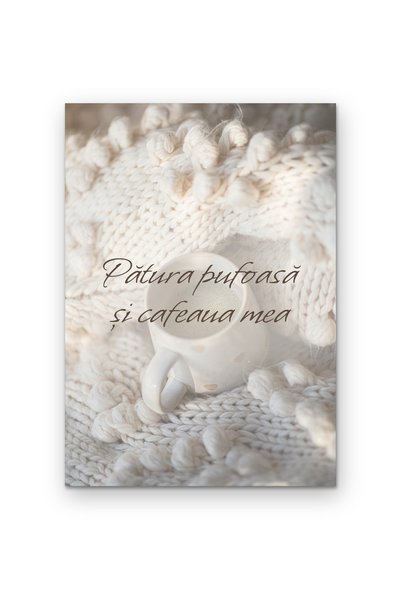 OEM Poster Cardboard 250g A4 Fluffy blanket and my coffee, Wall decoration