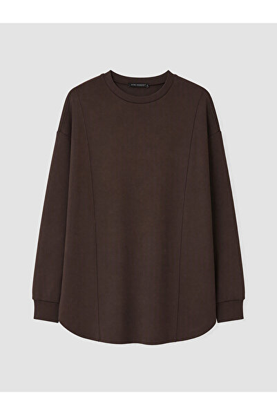 LC Waikiki Nevavm Farkıyla Lcw Modest Brown Interlock Plain Comfortable & Rel...