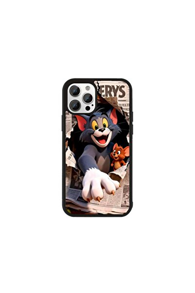 Generic Brand Husă Premium iPhone 12 / 12 Pro Tom și Jerry - Model Ziar Tom J...