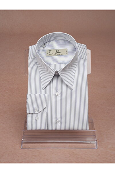 PAREZ Italian Style Slim Fit Striped Pointed Collar Shirt