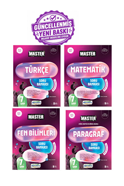Okyanus Yayıncılık Okyanus 7.Sınıf Master Türkçe-Matematik-Fen Bilimleri-Para...