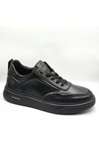 Greyder 64821 6K Siyah Hakiki Deri Erkek Casual Sneaker Ayakkabı