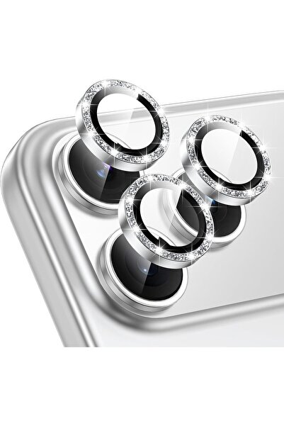 m.tk moveteck iPhone 18 Pro & 18 Pro Max Uyumlu Parlak Taşlı Kamera Koruma Re...