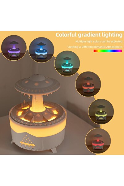 OEM Difuzor de uleiuri esențiale, Difuzor de aromă cu efecte luminoase LED în 7 culori, 2 moduri de vaporizare: abur și picături de apă, Oprire automată, 350 ml, Alb