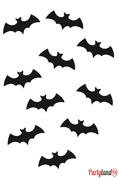 PartylandTR Batman Halloween Cadılar Bayramı 10 Adet Yarasa Karton Dekor ve B...