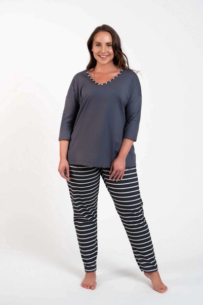 Other Pijama de damă Betty, cu mâneci trei sferturi, pantaloni lungi, XL