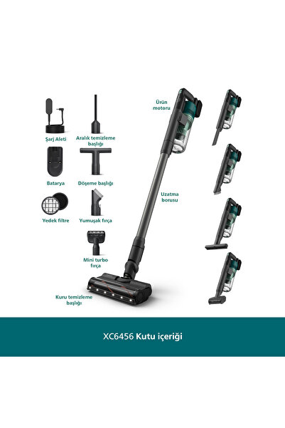 Philips 6000 Serisi Kablosuz Dik Süpürge, 25.2 V, PowerCyclone 11, TriActive ...