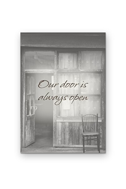 OEM Decorative Poster with the Quote Our Door Is Always Open, Minimalist Desi...