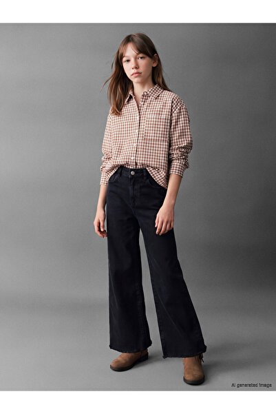 LC Waikiki Peak New Season Black Wideleg Girls' Jean Pants