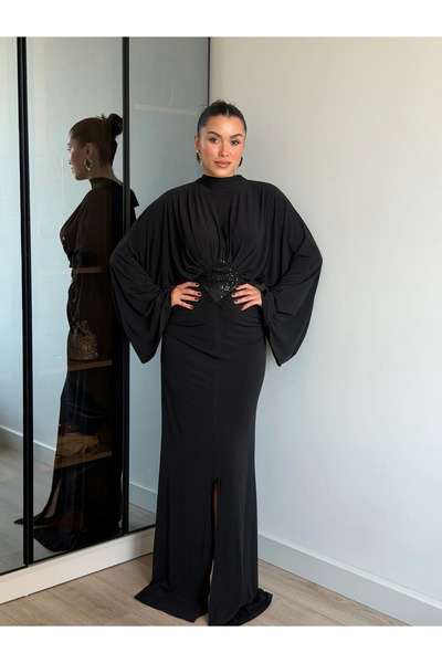ROUPAS COLLECTİON Viona Payet Detaylı Fularlı Elbise
