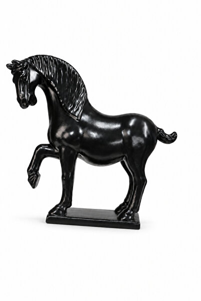 sudora At Biblosu Reçine Dekoratif Heykel 28 cm Siyah