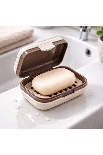 OEM Săpunieră de călătorie cu design de valiză 12x5x8cm Bej Maro