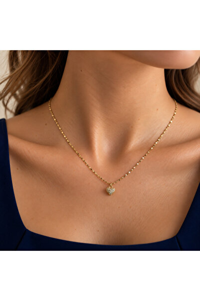 nerora Elegant Thin Chain Small Stone Heart Stainless Steel Necklace (Tarnish...
