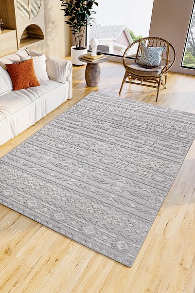 ALLY CARPET ARİA Modern Geometrik Desenli Krem Halı – Salon, Oturma Odası ve ...