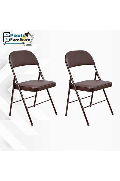PixelsFurniture مجموعة 2 كرسي قابل للطي مع مقاعد مبطنة من بكسل الأثاث، كرسي م...