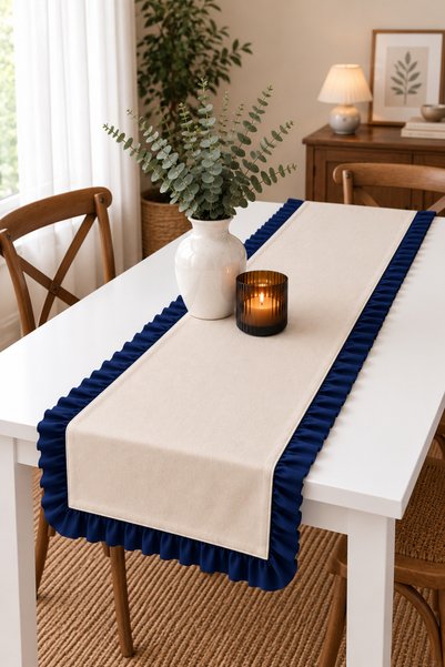 ZİLCA HOME 40 X 110 cm Minimal Ruffle Runner