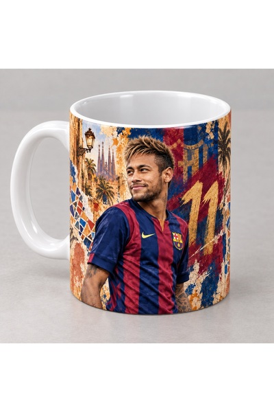 Neymar Barcelona Sokak Desenli Kupa Bardak
