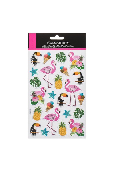OEM Autocolante Decorative Tropicale - 24 bucăți (Flamingo, Tucan, Ananas)