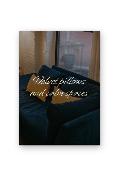 OEM Poster decorativ cu citat Perne de catifea si spatii calme, decor perete,...