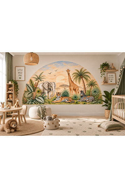 MaisonVelinCo Safari Animals Adhesive Wall Poster – Children's Room, Baby Roo...