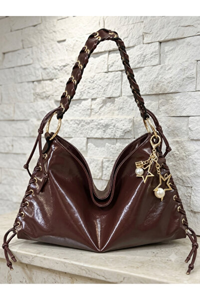 Gogoey Metal Detailed Charmlı Halka Texas Leather Model Women's Shoulder Bag ...