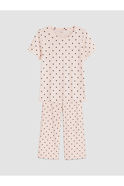 LC Waikiki Ozmarka New Season Pink Polka Dot Women's Pajama Set