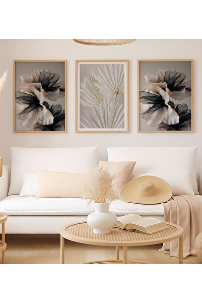 VOBA STORE SET DE PICTURĂ MODERNĂ CU TEMATICĂ FLORALĂ, CU 3 PIESE CU EFECT DE...