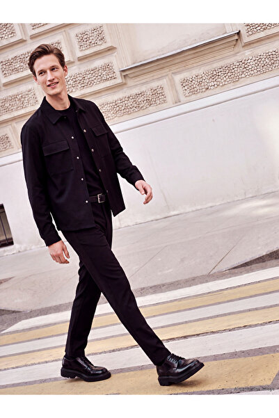 LC Waikiki Ozmarka New Season Black Regular Fit Soft Touch Men's Trousers